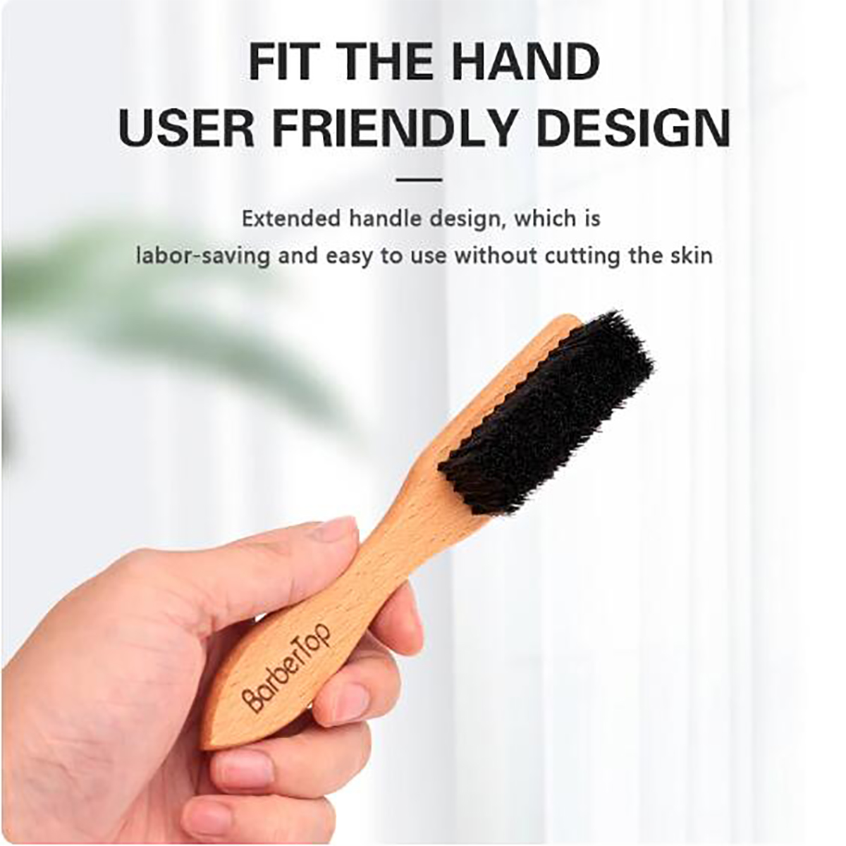 Men'S Grooming Brush - صالون الحلاقة مقبض خشبي شعيرات الخنزير