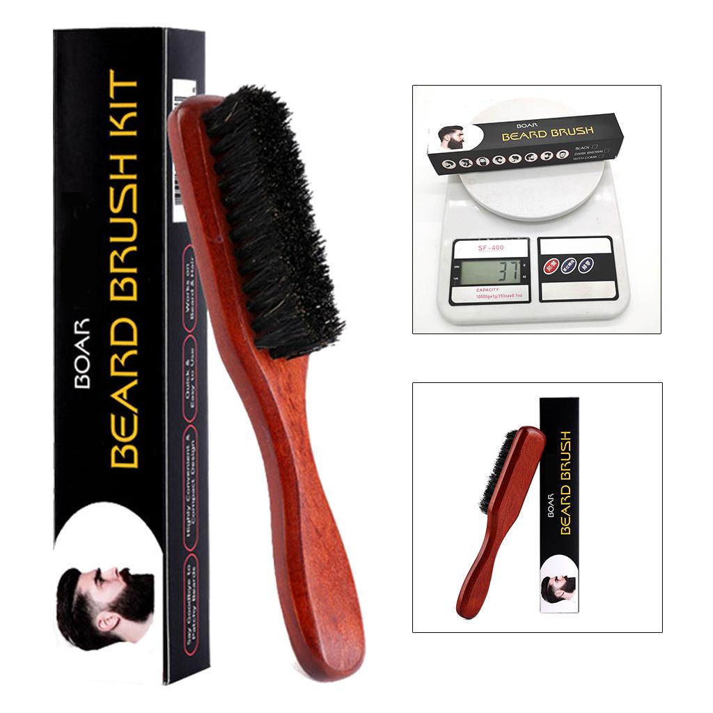 فرشاة لحية بمقبض خشبي للرجال،  - مراجعة Men'S Grooming Accessories Kit وسعره